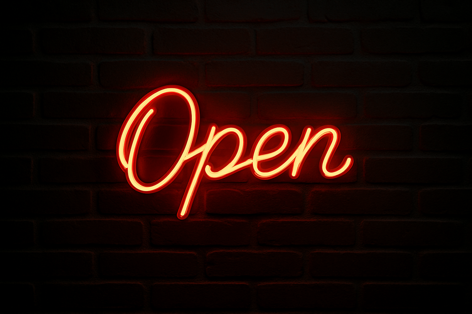 Open Neon Sign