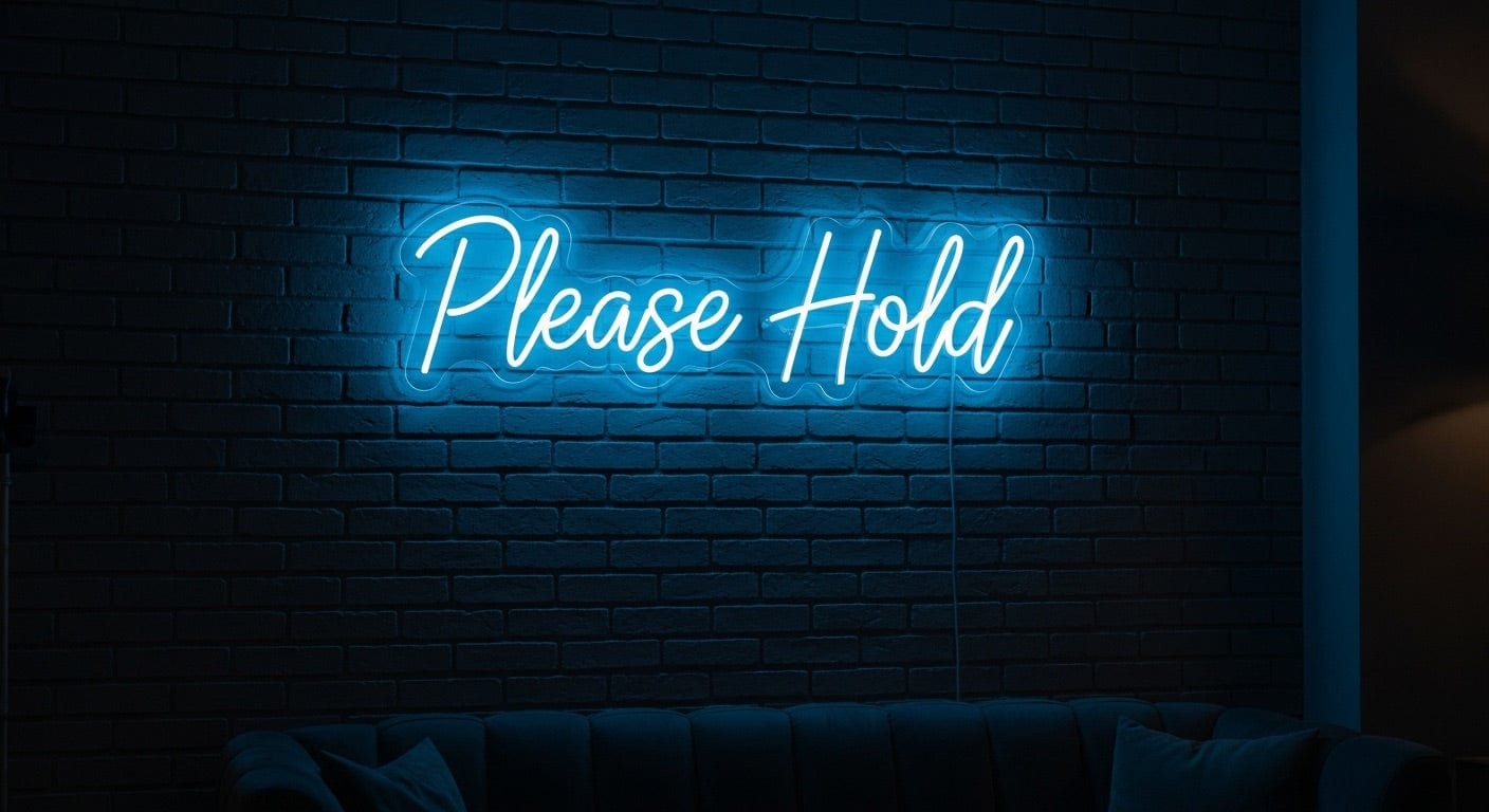 Please Hold Neon Sign