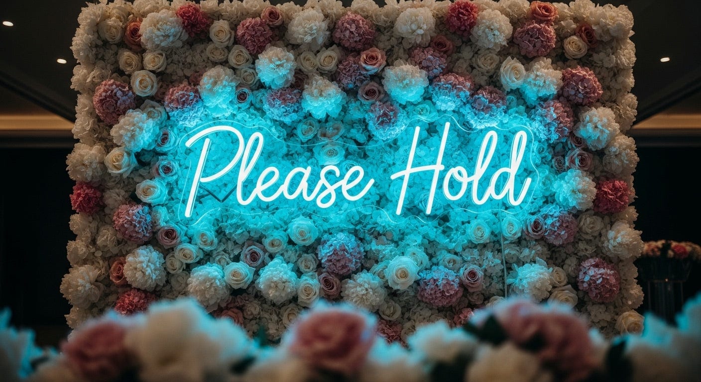 Please Hold Neon Sign