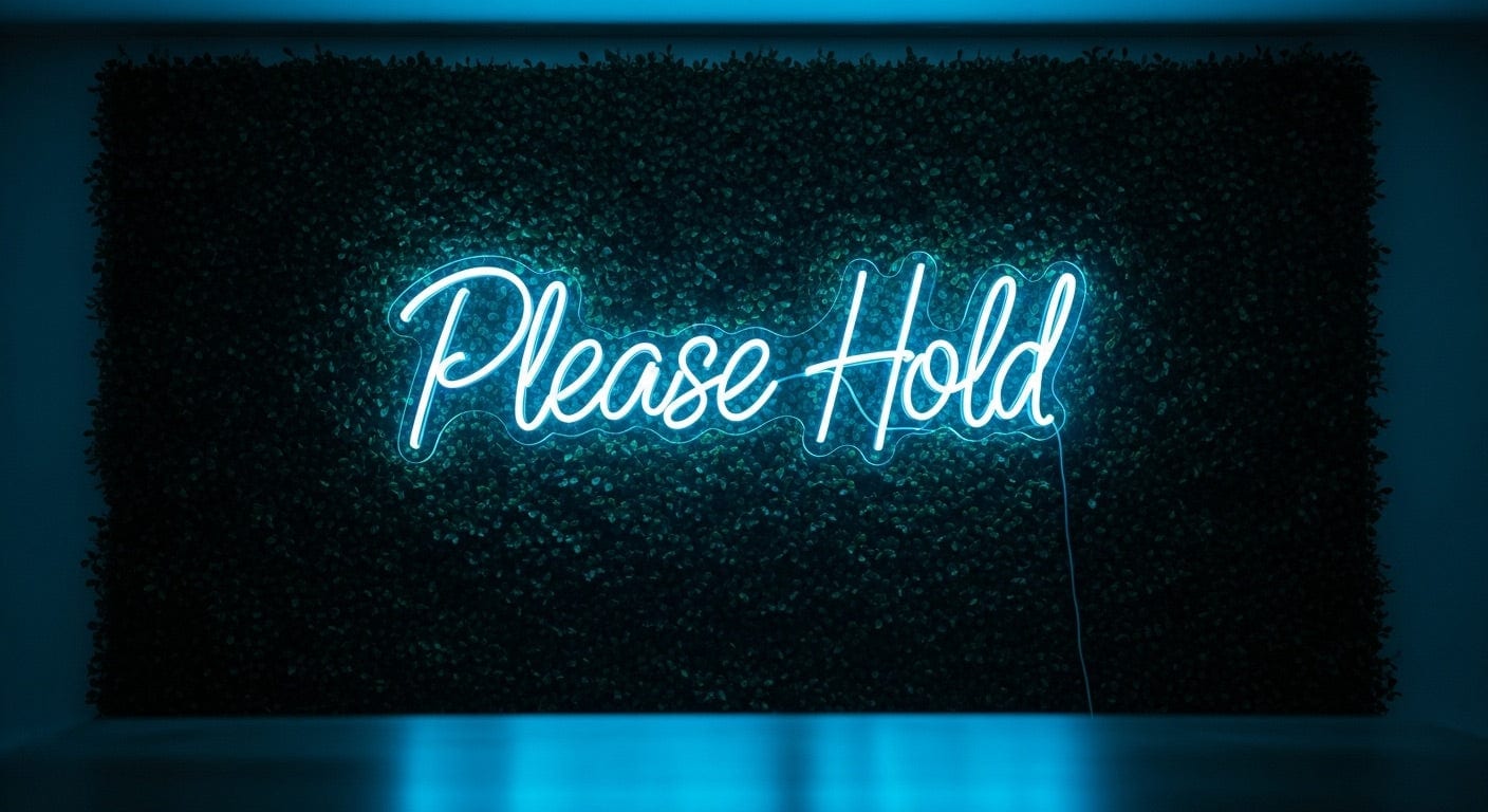 Please Hold Neon Sign