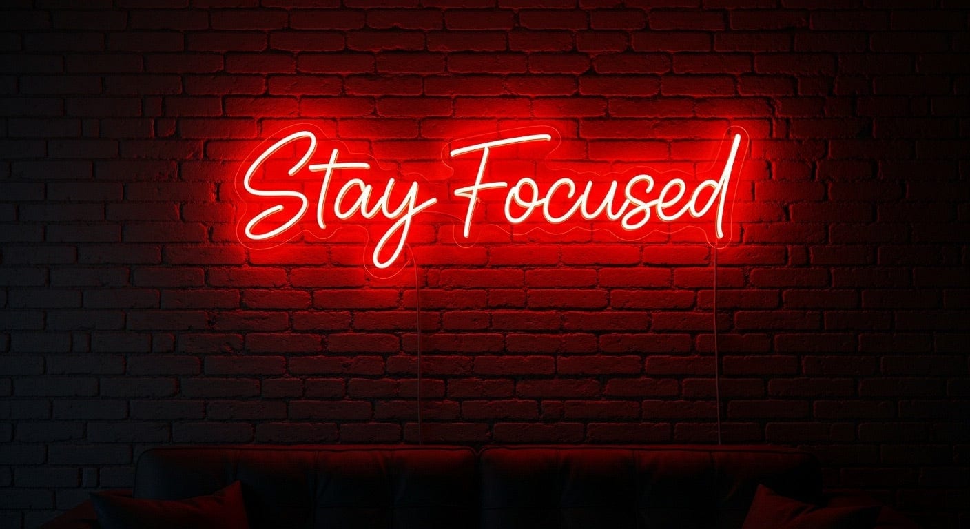 Stay Focused Neon Sign