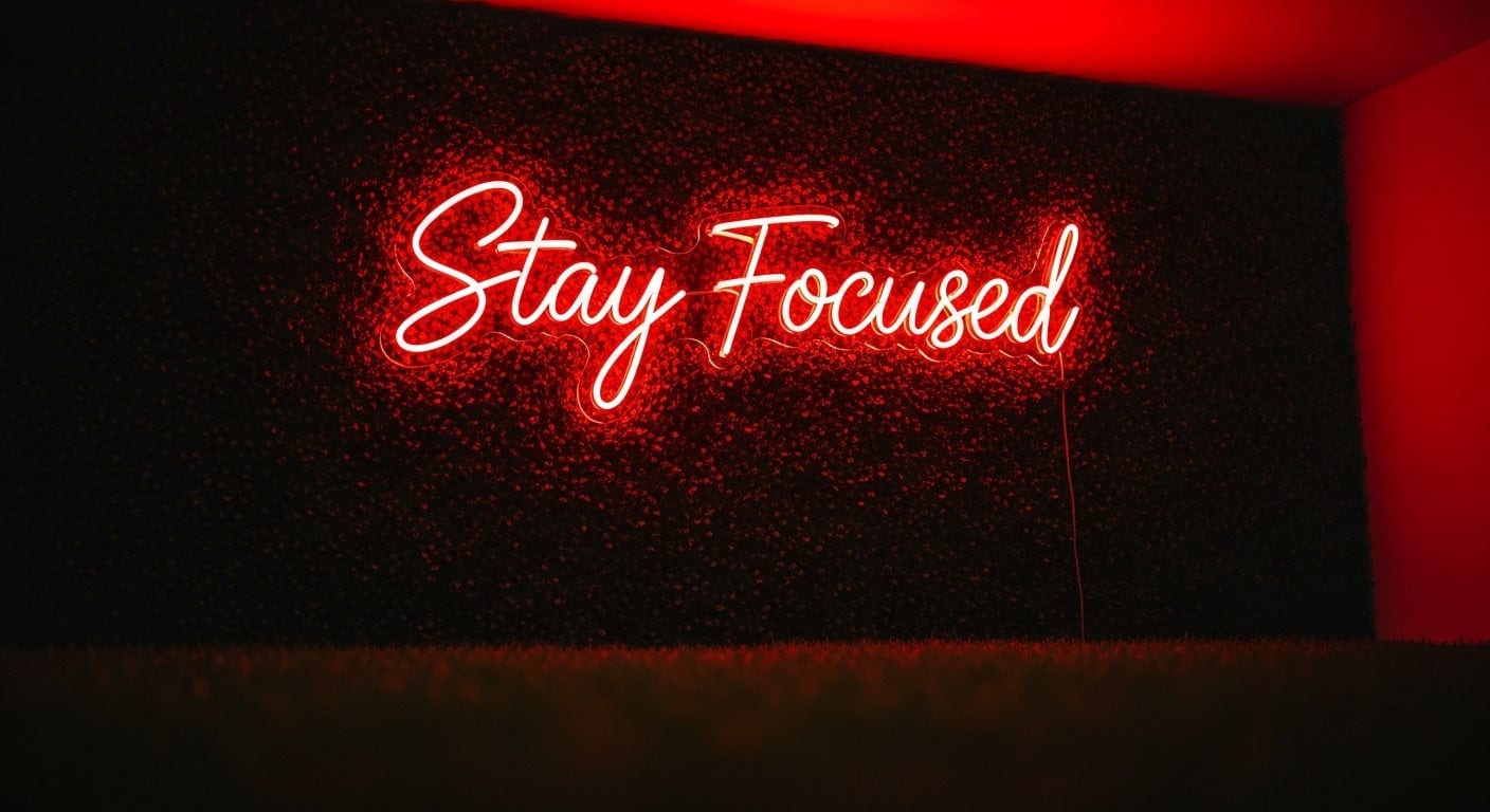 Stay Focused Neon Sign