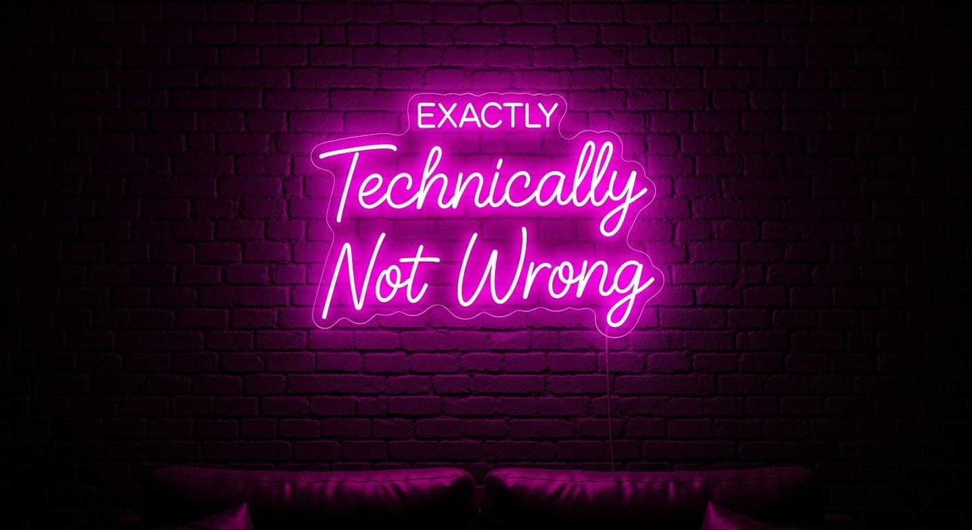 Technically Not Wrong Neon Sign