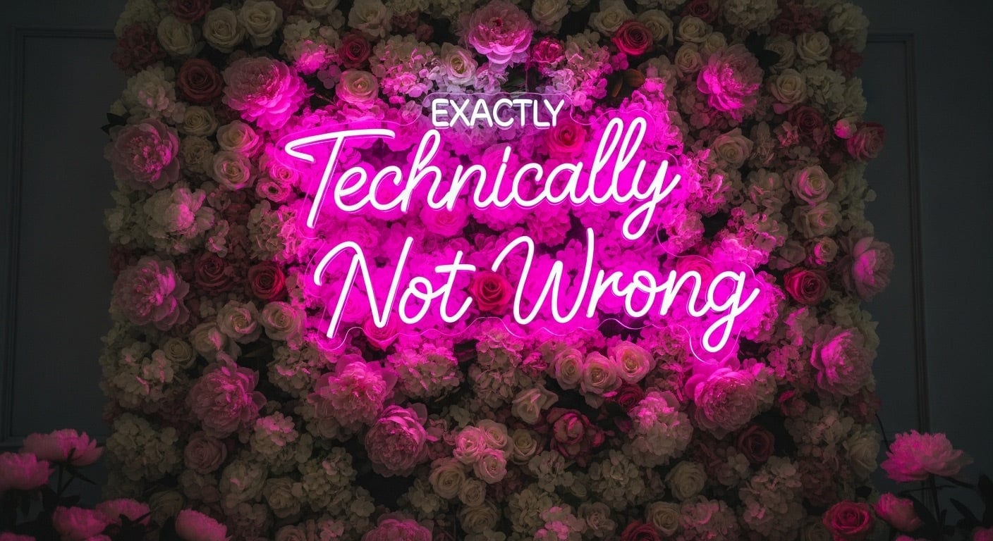 Technically Not Wrong Neon Sign