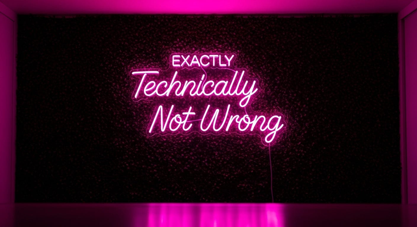 Technically Not Wrong Neon Sign