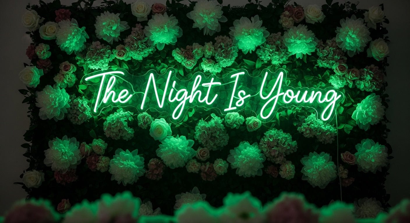The Night Is Young Neon Sign