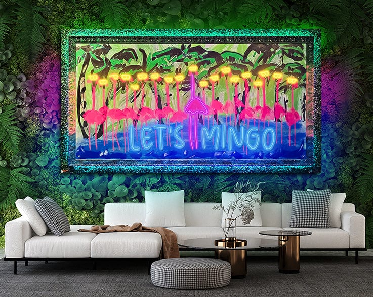 "Let's Mingo" by Brian Poli-Dixon "GeniUS" - Pop Art Neon (97" x 52")